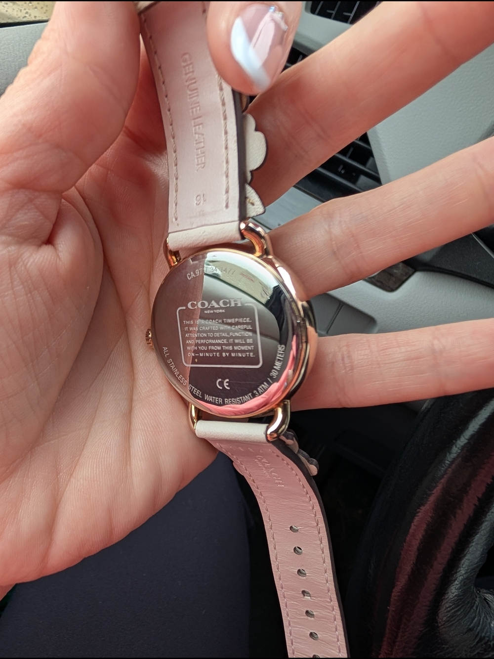 Coach Floral Delancey Leather Strap Watch in Pale Pink and Rose Gold - Picture 3 of 4